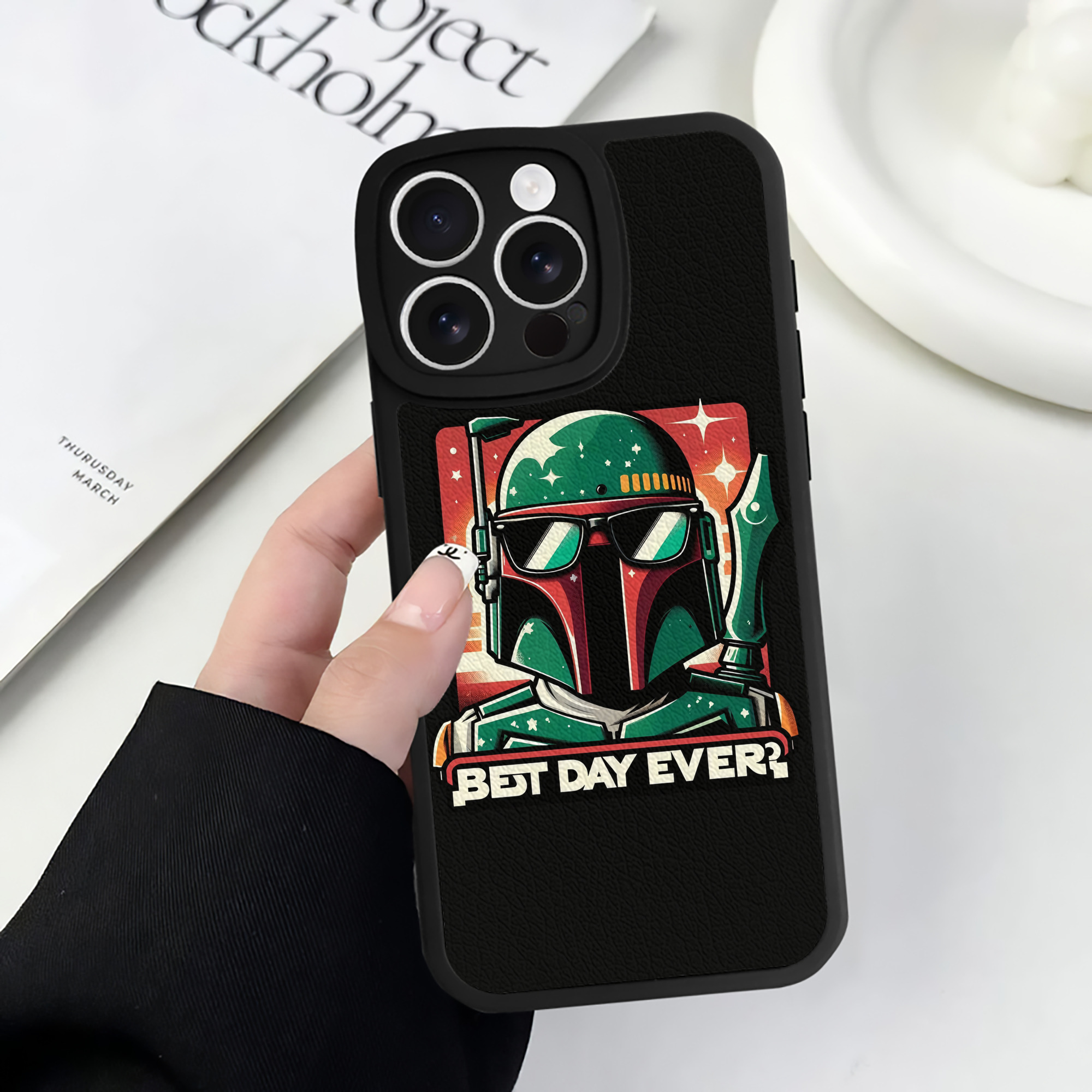 （画像用） スター・ウォーズ Star Wars 【iPhone 16シリーズ対応】シリコンスマホケース（レザー調） 材質：シリコン